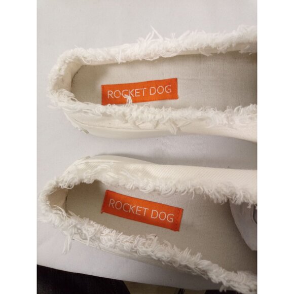 NWT Rocket Dog White Cule Twill Canvas Slip-on Mules Size 11 - Picture 13 of 14